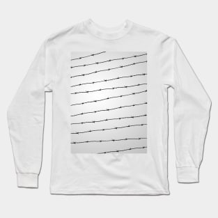 Cool gray white and black barbed wire pattern Long Sleeve T-Shirt